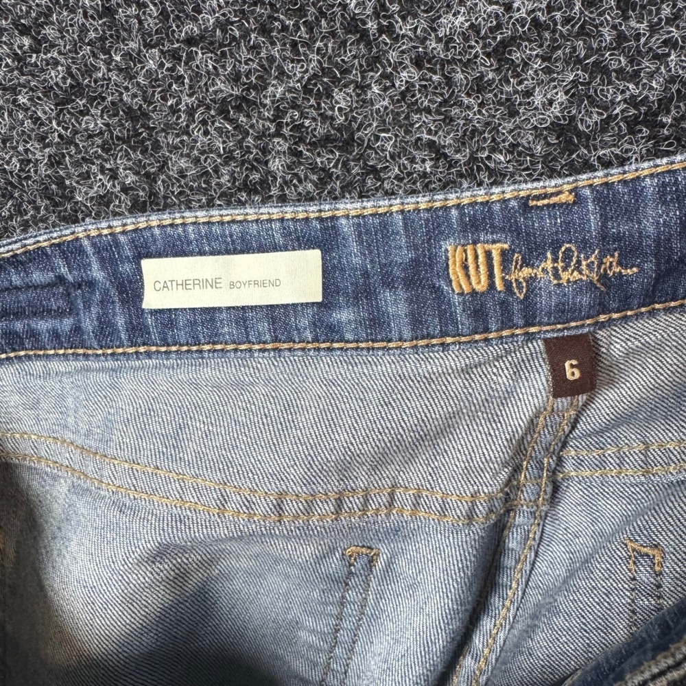 KUT from the Kloth Catherine Boyfriend Jeans Blue Medium Wash Denim Womens 6 - Picture 3 of 7